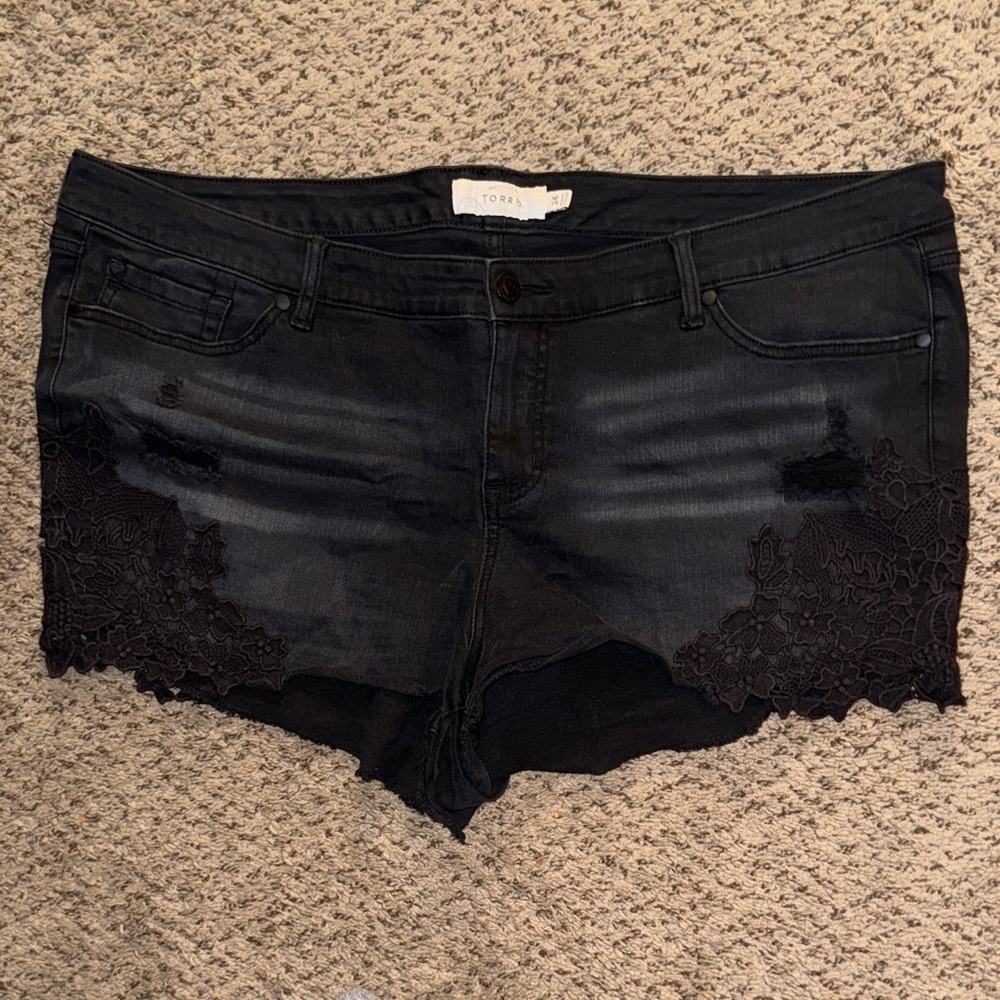 Torrid Gray Denim Shorts